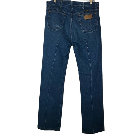 Wrangler Cowboy Cut Straight leg Dark Wash Denim Jeans 13MWZ Men's Size 35X32 - Picture 2 of 7